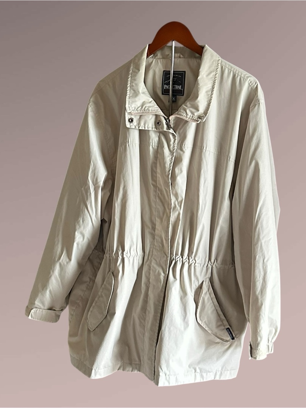 Pacific Trail Cream Utility Jacket with Drawstring Waist